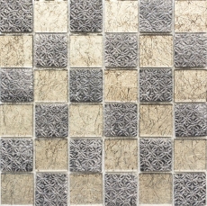 Mosaïque arrière Translucide champagne noir Mosaïque en verre Crystal Resin Optik MOS78B-0702_f