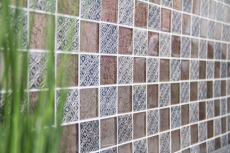 Mosaïque arrière Translucide champagne noir Mosaïque en verre Crystal Resin Optik MOS78B-0702_f