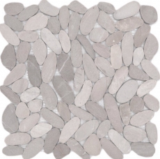 Mosaïque galet de rivière galet de pierre beige clair galet taillé TAN 5 7 MOS30-IN10_f
