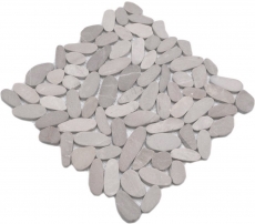 Mosaïque galet de rivière galet de pierre beige clair galet taillé TAN 5 7 MOS30-IN10_f
