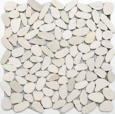 Mosaïque galet de rivière galet de pierre coupé blanc 5 7 MOS30-IN14_f