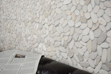Mosaïque galet de rivière galet de pierre coupé blanc 5 7 MOS30-IN14_f