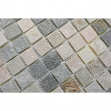 Mosaïque Carreau en quartzite Pierre naturelle Quartzite beige Dos de cuisine Protection anti-éclaboussures gris MOS36-0206_f