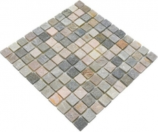 Mosaïque Carreau en quartzite Pierre naturelle Quartzite beige Dos de cuisine Protection anti-éclaboussures gris MOS36-0206_f