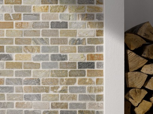 Mosaïque Carreau en quartzite Pierre naturelle Brick Quartzite Dos de cuisine Protection anti-éclaboussures beige gris MOS36-0208_f