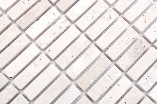 Mosaïque Travertin Pierre naturelle beige baguettes Chiaro Antique Travertin MOS43-46158_f