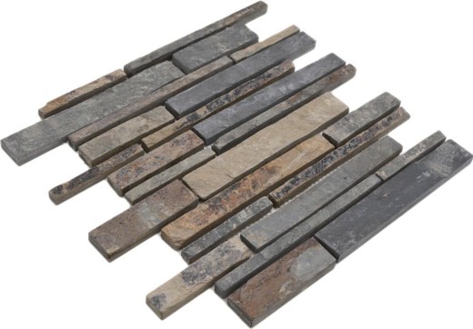 Mosaïque Ardoise Pierre naturelle rouille Brick Ardoise rustique Revêtement mural Carreau de cuisine MOS34-2525_f