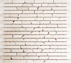 Mosaïque Marbre Pierre naturelle blanche Brick Botticino Anticato Dos de cuisine MOS40-0102_f