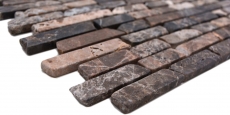 Mosaïque de marbre Pierre naturelle Brick Impala brun flammé MOS40-1304_f