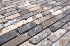 Mosaïque de marbre Pierre naturelle Brick Impala brun flammé MOS40-1304_f