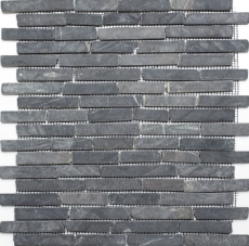 Mosaïque Marbre Pierre naturelle gris anthracite Nero Marquina MOS40-0125_f