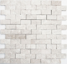 Mosaïque Marbre Pierre naturelle Ivoire Brick Splitface Botticino Marble 3D MOS45-1202_f