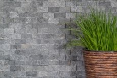 Mosaïque mur de pierre Marbre pierre naturelle anthracite gris Brick Splitface grey Marble 3D MOS40-48196_f