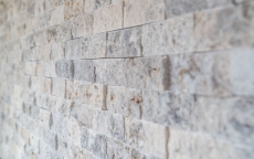 Mosaïque mur de pierre travertin pierre naturelle gris blanc Brick Splitface argent travertin 3D MOS43-47248_f