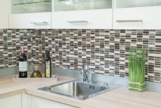 Carreau de mosaïque Translucide Composite Aluminium beige marron argent noir Rectangle Mosaïque de verre Crystal Artificial Stein Alu EP beige marron MOS87-SM48_f