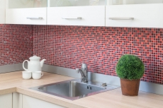 Carreau de mosaïque Translucide rouge Mosaïque de verre Crystal Resin rouge BAD WC cuisine MUR MOS92-0904_f