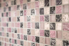 Carreau de mosaïque Translucide rose Mosaïque de verre Crystal Resin rose BAD WC cuisine MUR MOS82-1104_f