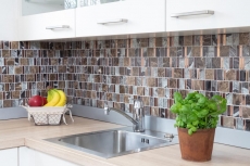 Carreau de mosaïque Translucide beige marron Multiformat Mosaïque de verre Crystal pierre EP beige marron MOS88-1220_f