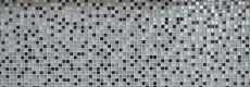 Carreau de mosaïque Translucide acier inoxydable argent noir Mosaïque de verre Crystal acier argent noir MOS92-0207_f