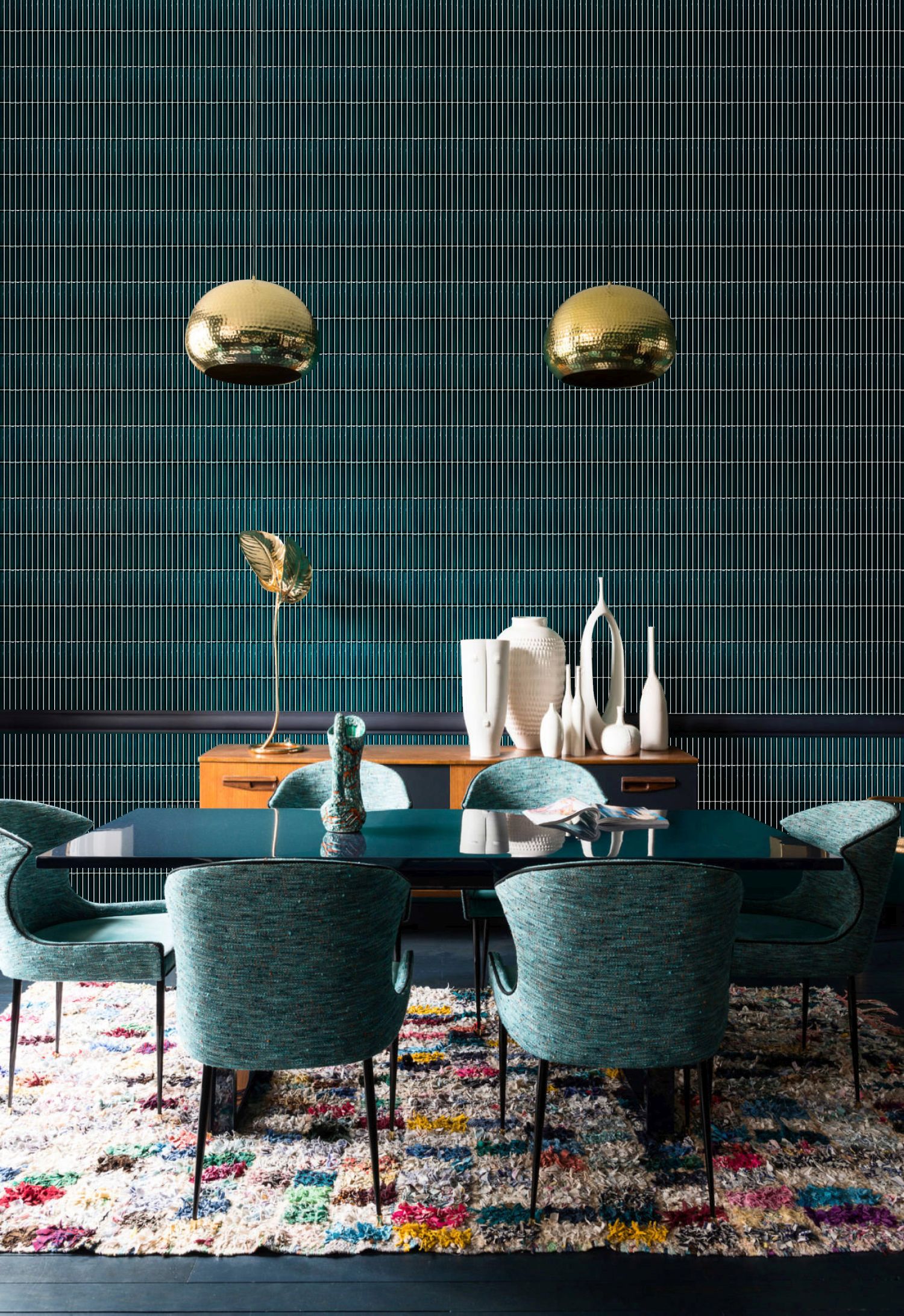 Mosaïque De Céramique Mosani Mosaik Gris-bleu Brillant Pour Cuisine Ou Salle De Bain