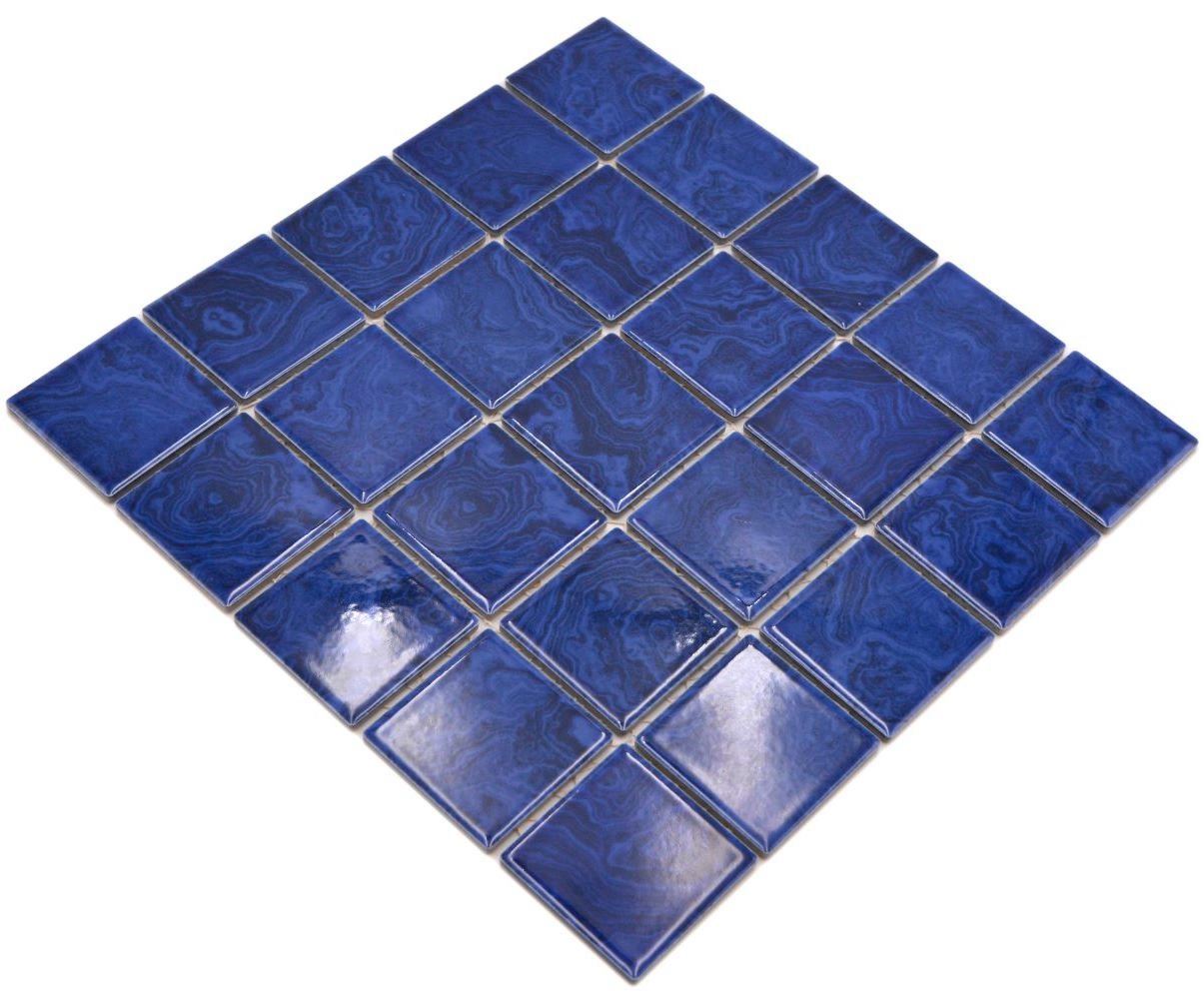 Mosaïque Céramique Bleu Brillant Mosani Mosaik - Carreaux Composite Pour Mur Et Cuisine