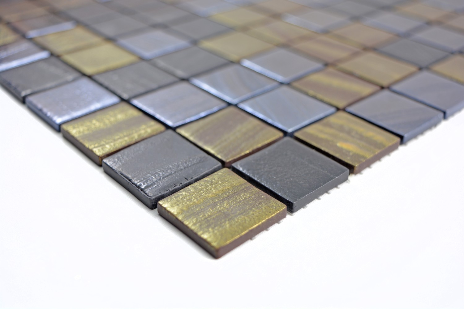 Tapis De Mosaïque En Verre Recyclé éco – Bronze Oxyde Mos360-07_F, Lot De 10