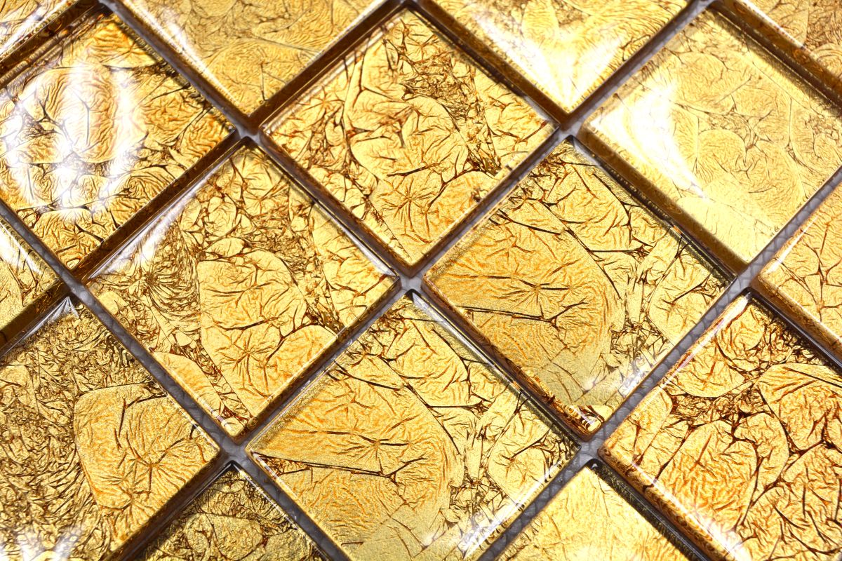 Marbre Mosaïque Crème Structure Or Cuisine Sol Mur Bain Art: WB42-32