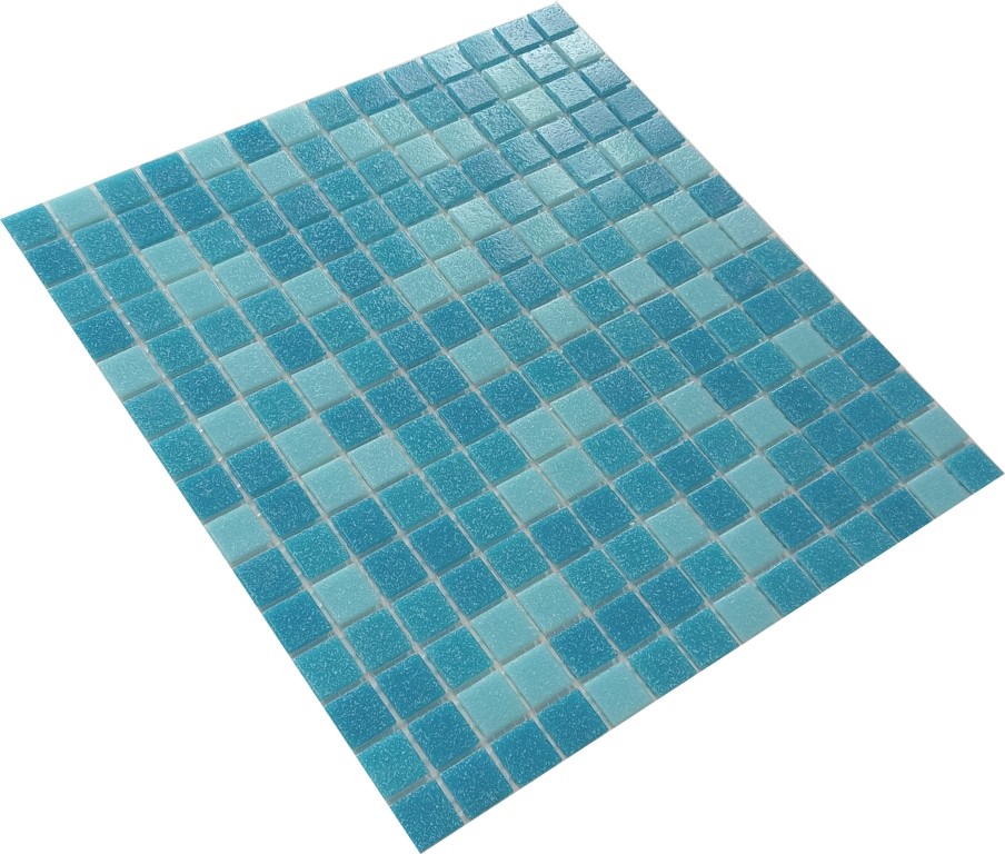 Mosaïque 2.5x2.5 antidérapante émaux de verre noir nuagé