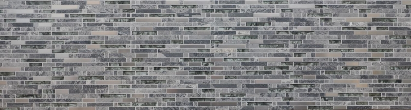 Carreau de mosaïque translucide acier inoxydable gris composite Mosaïque de verre Crystal pierre acier gris MOS87-MV778_f