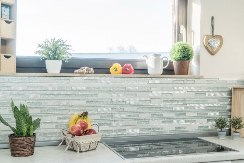 Carreau de mosaïque fond de cuisine translucide aluminium blanc argent noir composite mosaïque de verre Crystal pierre alu blanc argent MOS49-GV64_f