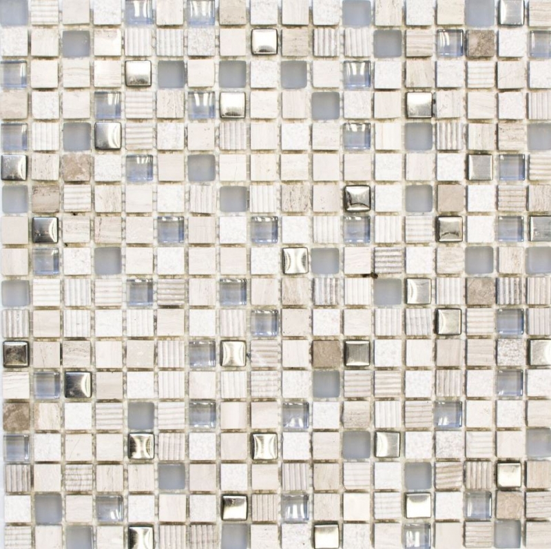 Carreau de mosaïque Fond de cuisine Translucide gris clair argenté Mosaïque de verre Crystal Pierre EP gris clair argenté MOS92-HQ10_f
