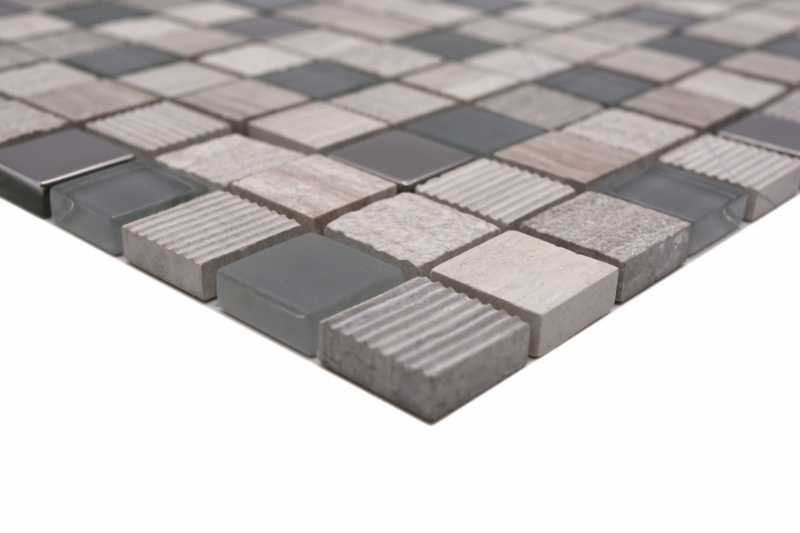 Carreau de mosaïque Fond de cuisine Translucide gris clair argenté Mosaïque de verre Crystal Pierre EP gris clair argenté MOS92-HQ20_f