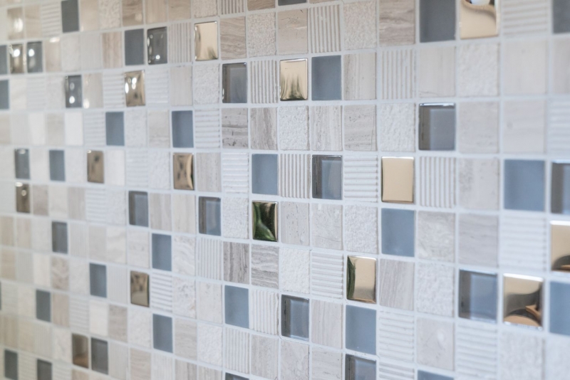 Carreau de mosaïque Fond de cuisine Translucide gris clair argenté Mosaïque de verre Crystal Pierre EP gris clair argenté MOS92-HQ20_f