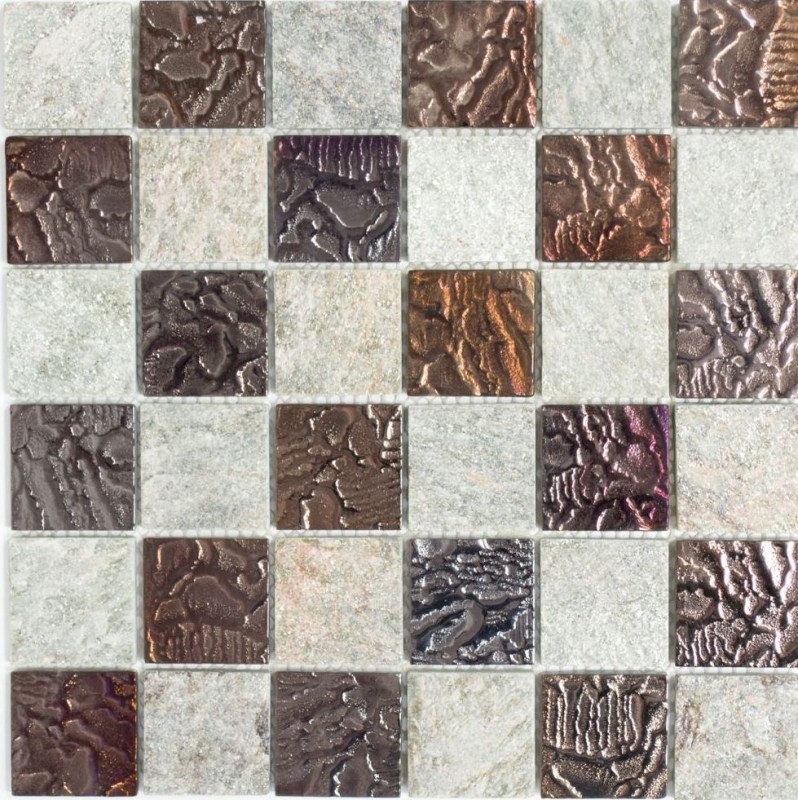 Carreau de mosaïque fond de cuisine translucide gris Mosaïque de verre Crystal pierre design quartzite gris MOS88-CR73_f