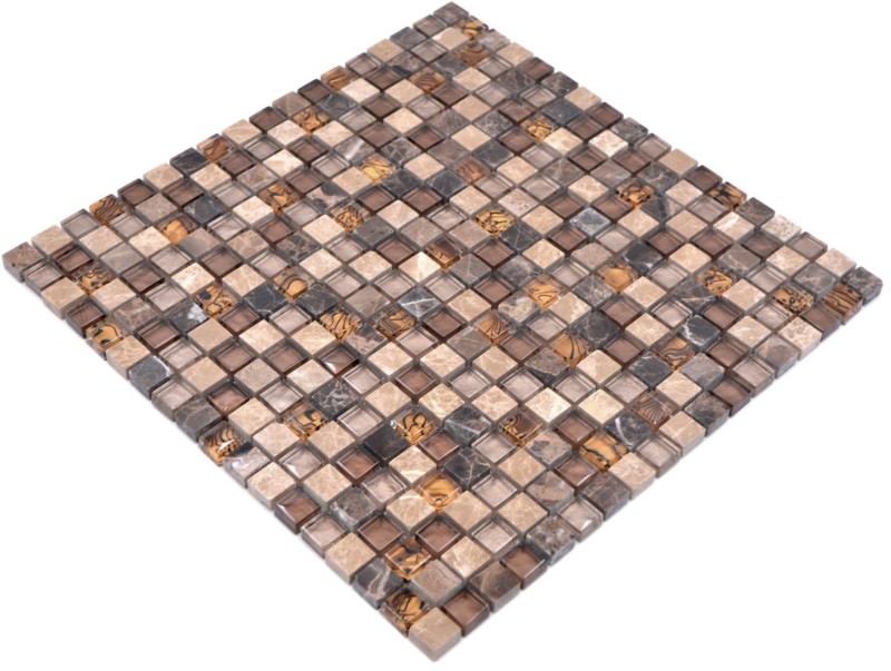 Carreau de mosaïque Translucide beige marron Mosaïque de verre Crystal pierre beige marron MOS92-1303_f