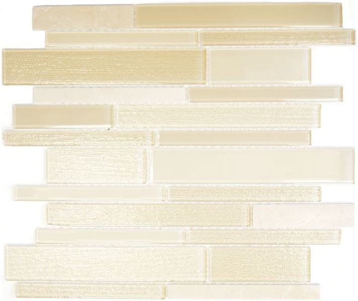 Carreaux de mosaïque fond de cuisine beige composite mosaïque de verre pierre MOS67-GV14_f