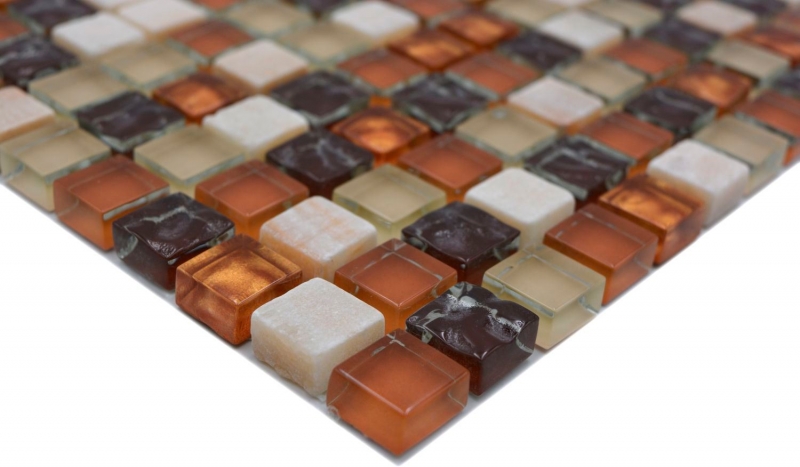 Carreau de mosaïque Translucide beige marron Mosaïque de verre Crystal pierre beige marron MOS92-1206_f