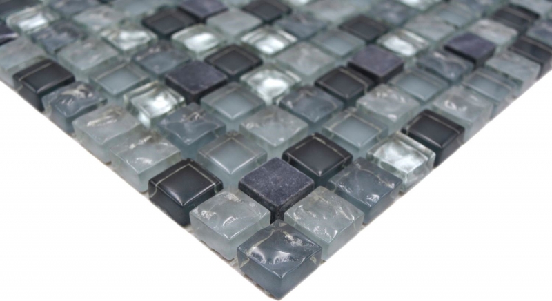 Carreau de mosaïque Translucide clair gris argenté Mosaïque de verre Crystal pierre claire gris argenté MOS92-0208_f