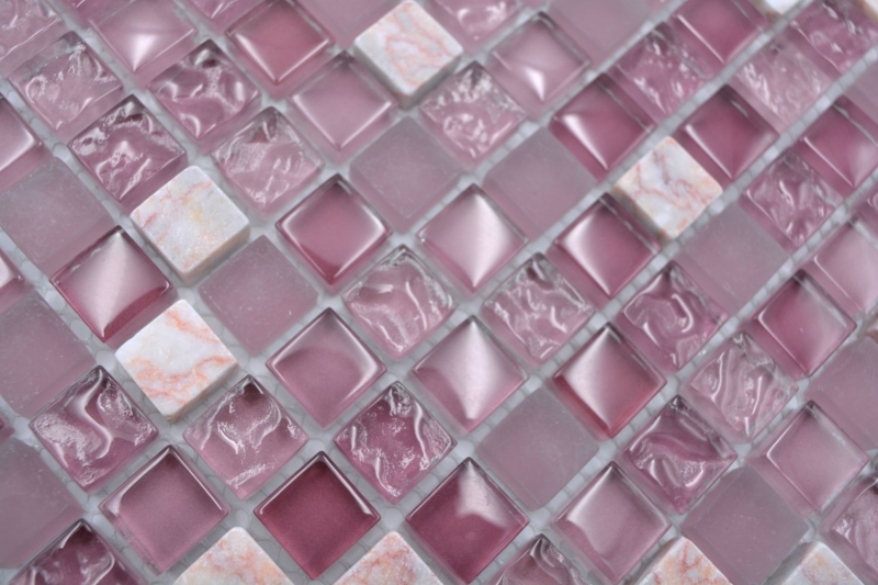 Carreau de mosaïque Translucide rose Mosaïque de verre Crystal Pierre rose BAD WC cuisine MUR MOS92-1002_f