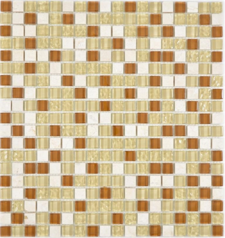 Carreau de mosaïque fond de cuisine translucide beige Mosaïque de verre Crystal pierre beige MOS92-1204_f