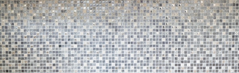 Carreau de mosaïque fond de cuisine translucide blanc argent noir Mosaïque de verre Crystal pierre blanc argent noir structure MOS92-Z02EU_f