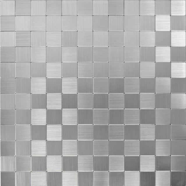 Carreaux de mosaïque fond de cuisine autocollant aluminium argent métal MOS200-22M25_f