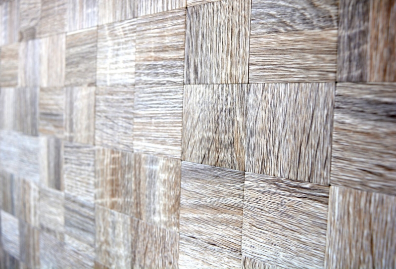Carreaux de mosaïque fond de cuisine autocollant aluminium gris clair métal imitation bois clair MOS200-2222_f