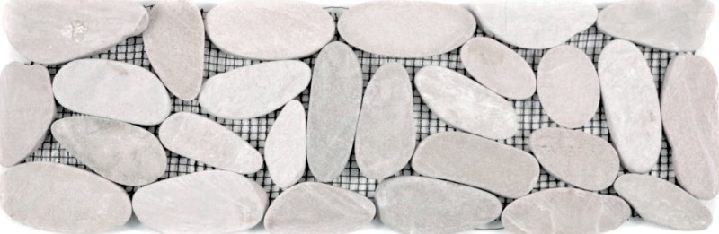 Galets de rivière beige clair Bordures Galets coupés blanc 5 7 MOSBor-SK1202_f
