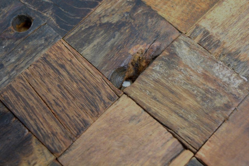 Mosaïque bois boot Old Wood bois FSC carreaux de mosaïque murale carrelage cuisine salle de bain MOS160-23_f