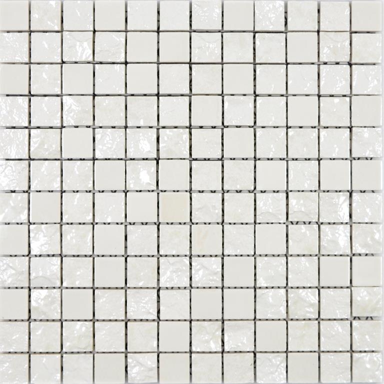 Mosaïque céramique Baku blanc Carreaux de mosaïque murale Carreaux de cuisine Salle de bain MOS14-0001_f