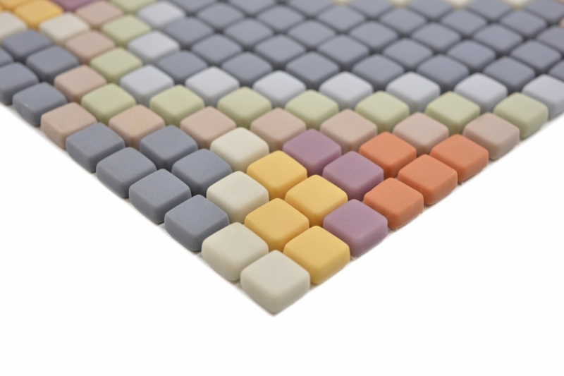 MOSAÏQUE DE VERRE décor gris clair mat Carreaux de mosaïque muraux Miroir de carrelage cuisine salle de bain MOS140-RO4_f