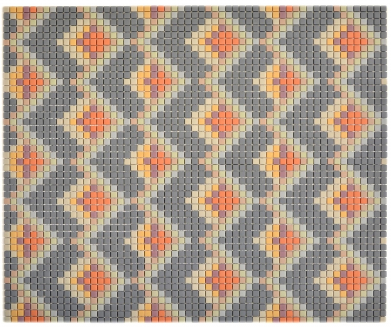 MOSAÏQUE DE VERRE décor gris clair mat Carreaux de mosaïque muraux Miroir de carrelage cuisine salle de bain MOS140-RO4_f