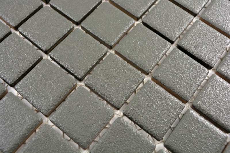 Carreau de mosaïque RÉFRACTAIRE Sol gris ardoise mat MOS18-0222-R10_f