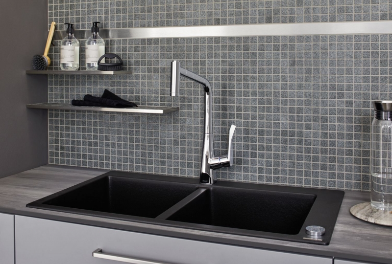 Carreau de mosaïque PLAQUE DE DOUCHE GRIS STEIN MATT MOS18-0208-R10_f